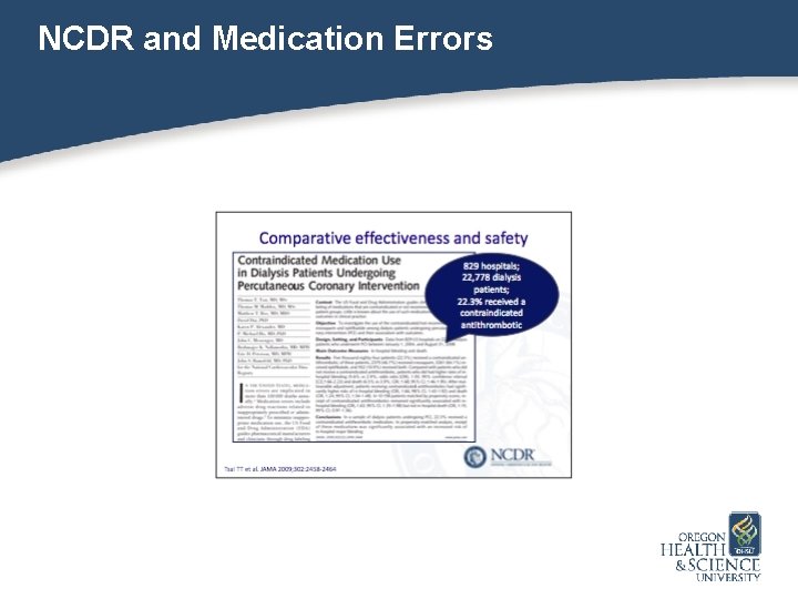 NCDR and Medication Errors 