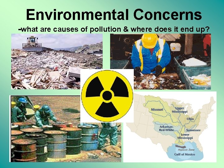 Environmental Concerns -what are causes of pollution & where does it end up? 