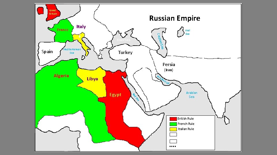 Great Britain Russian Empire France Italy Casp ea Mediterranean Sea ian S Black Sea