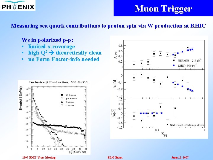 Muon Trigger Measuring sea quark contributions to proton spin via W production at RHIC