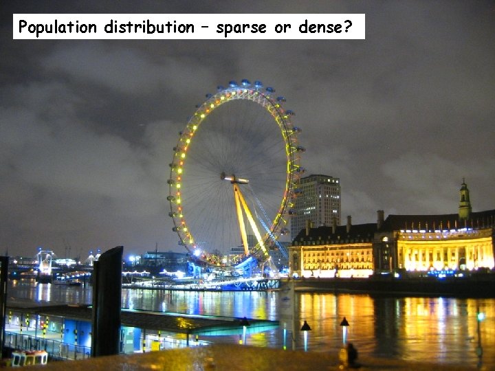 Population distribution – sparse or dense? 