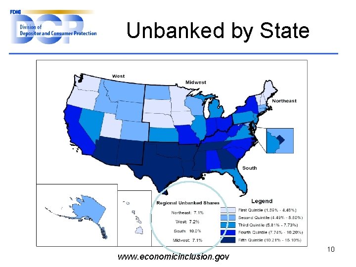 Unbanked by State www. economicinclusion. gov 10 