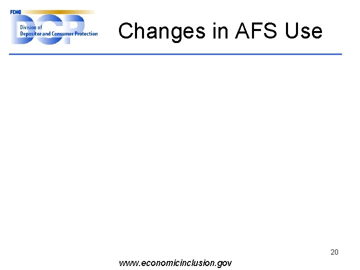 Changes in AFS Use 20 www. economicinclusion. gov 