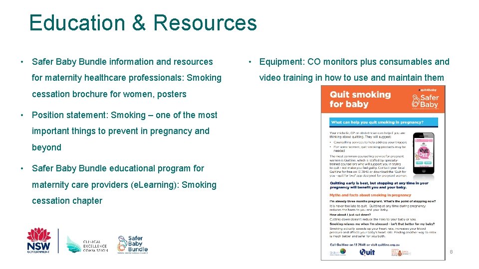 Education & Resources • Safer Baby Bundle information and resources for maternity healthcare professionals: