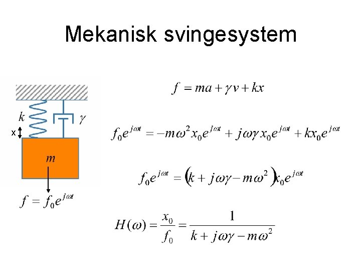 Mekanisk svingesystem x 