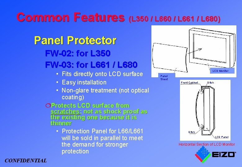 Common Features (L 350 / L 661 / L 680) Panel Protector FW-02: for