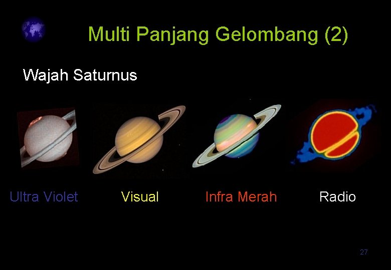 Multi Panjang Gelombang (2) Wajah Saturnus Ultra Violet Visual Infra Merah Radio 27 