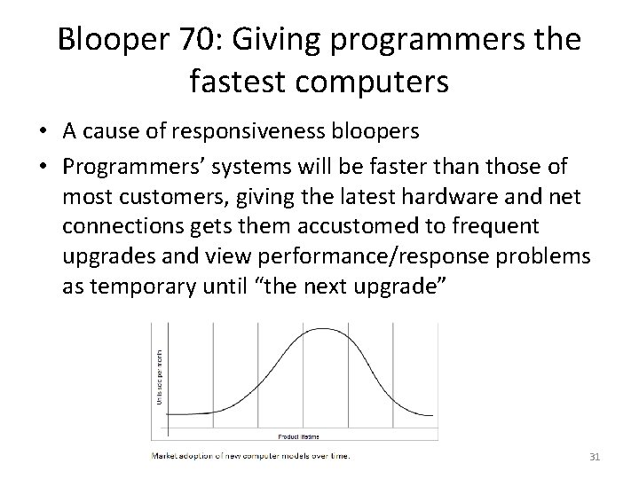 Blooper 70: Giving programmers the fastest computers • A cause of responsiveness bloopers •