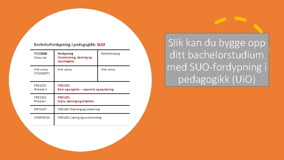Bachelorfordypning i pedagogikk: SUO PED 3090 Fordypning Undervisning, danning og oppdragelse Bacheloroppg. Fritt emne