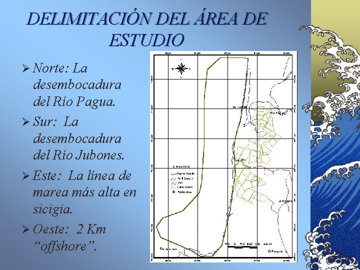 DELIMITACIÓN DEL ÁREA DE ESTUDIO Ø Norte: La desembocadura del Río Pagua. Ø Sur: