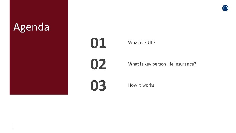 Agenda 01 02 03 What is FIUL? What is key person life insurance? How