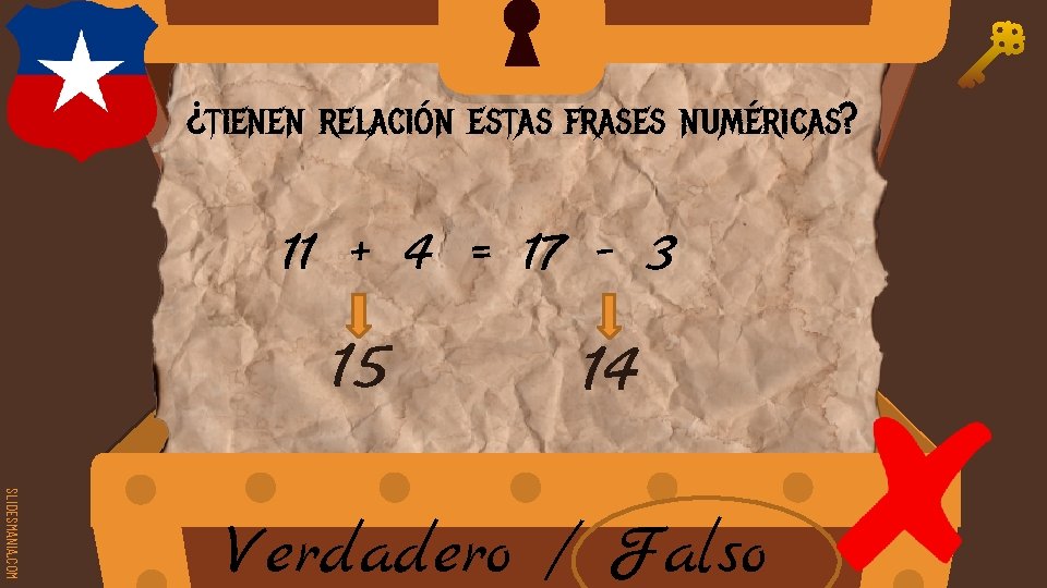 ¿tienen relación estas frases numéricas? 11 + 4 = 17 - 3 15 14