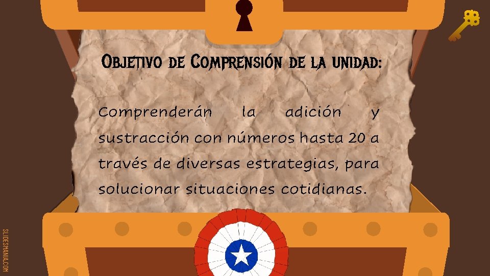 Objetivo de Comprensión de la unidad: Comprenderán la adición y sustracción con números hasta