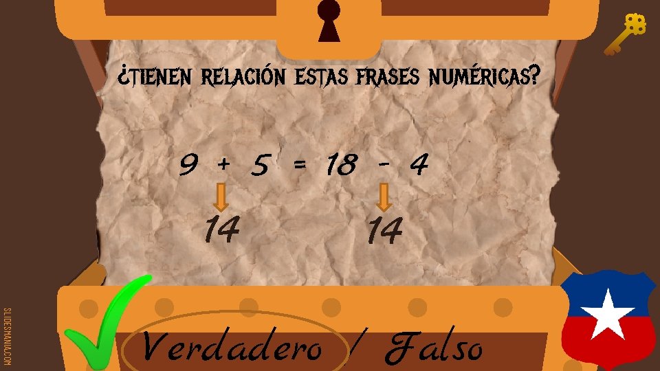 ¿tienen relación estas frases numéricas? 9 + 5 = 18 - 4 14 14