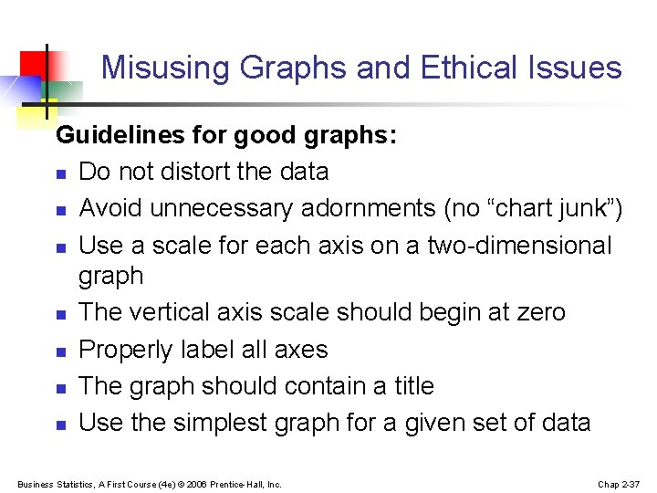 Misusing Graphs and Ethical Issues Guidelines for good graphs: n Do not distort the