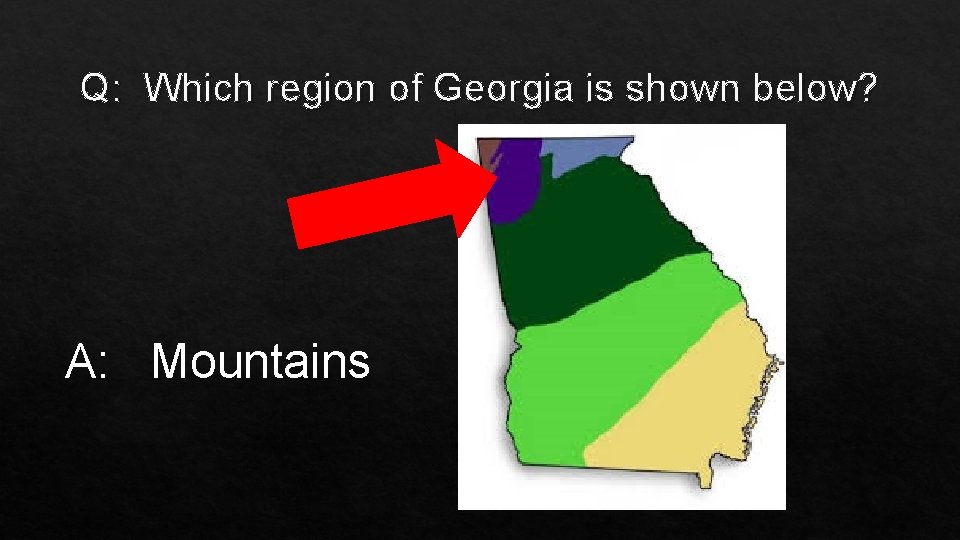 Q: Which region of Georgia is shown below? A: Mountains 