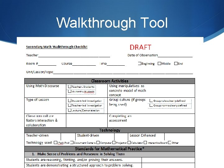 Walkthrough Tool 