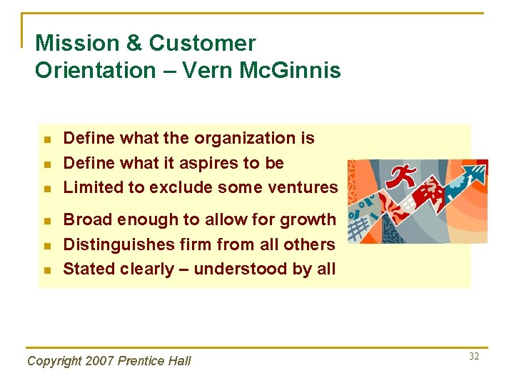 Mission & Customer Orientation – Vern Mc. Ginnis n n n Define what the