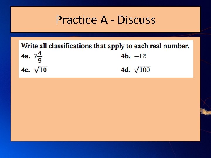 Practice A - Discuss 