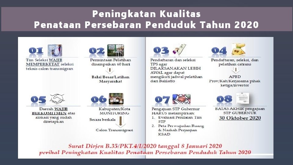 Peningkatan Kualitas Pe nataan Persebaran Penduduk Tahun 2020 