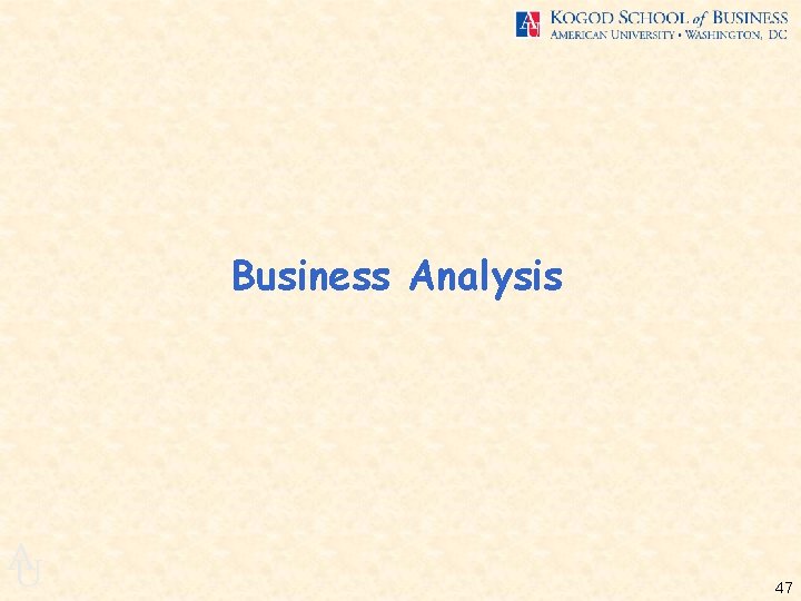 Business Analysis A U 47 