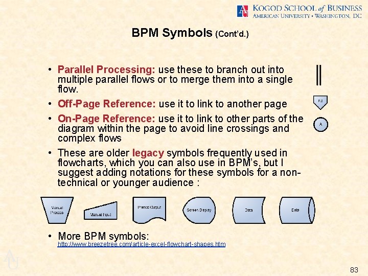 BPM Symbols (Cont’d. ) • Parallel Processing: use these to branch out into multiple