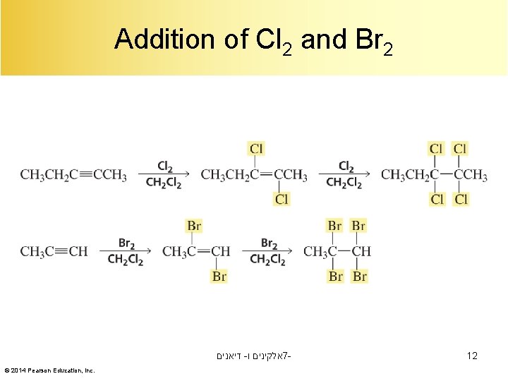Addition of Cl 2 and Br 2 דיאנים - אלקינים ו 7© 2014 Pearson