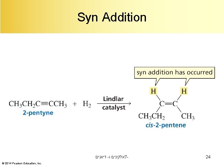 Syn Addition דיאנים - אלקינים ו 7© 2014 Pearson Education, Inc. 24 