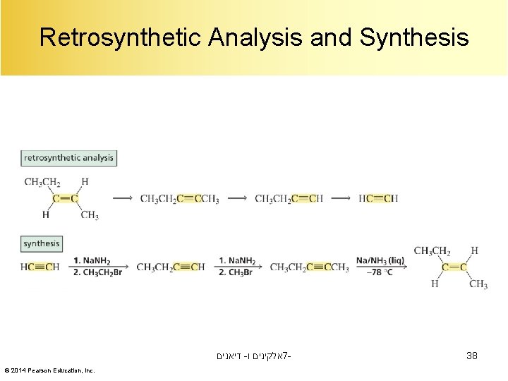 Retrosynthetic Analysis and Synthesis דיאנים - אלקינים ו 7© 2014 Pearson Education, Inc. 38