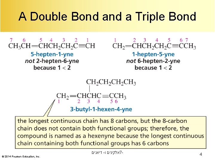 A Double Bond a Triple Bond דיאנים - אלקינים ו 7© 2014 Pearson Education,