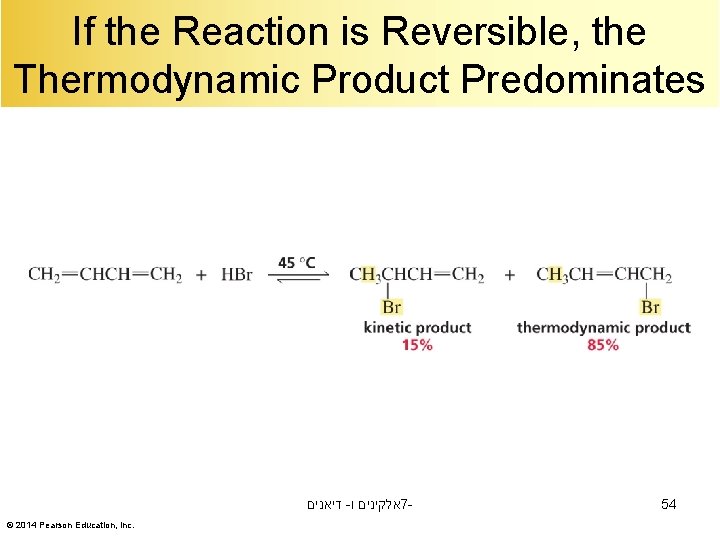 If the Reaction is Reversible, the Thermodynamic Product Predominates דיאנים - אלקינים ו 7©