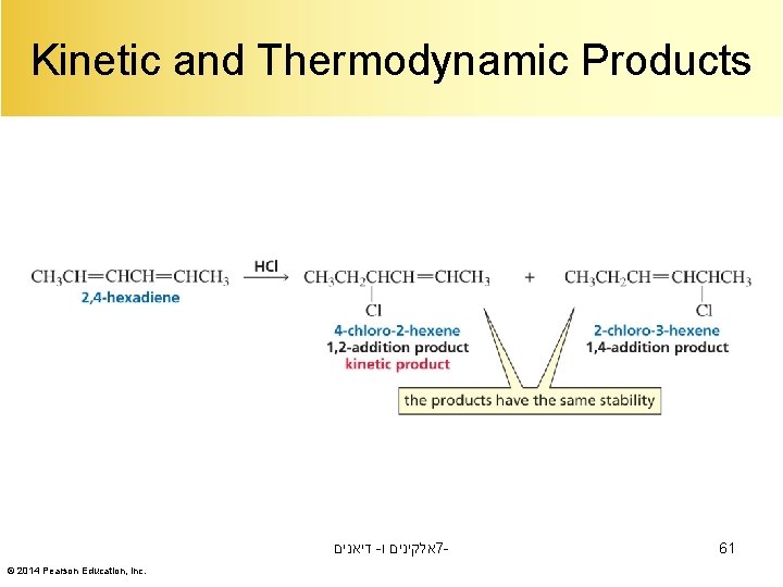 Kinetic and Thermodynamic Products דיאנים - אלקינים ו 7© 2014 Pearson Education, Inc. 61