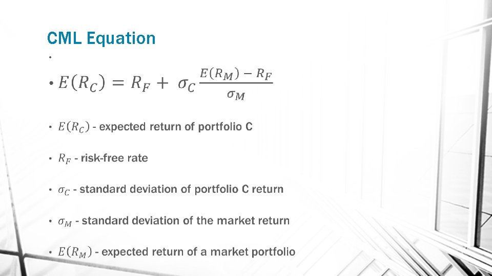 CML Equation • 