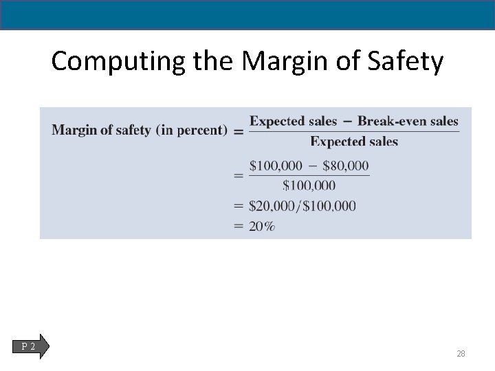 Computing the Margin of Safety P 2 28 