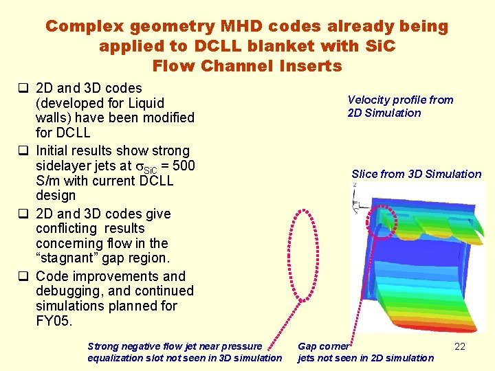 Complex geometry MHD codes already being applied to DCLL blanket with Si. C Flow