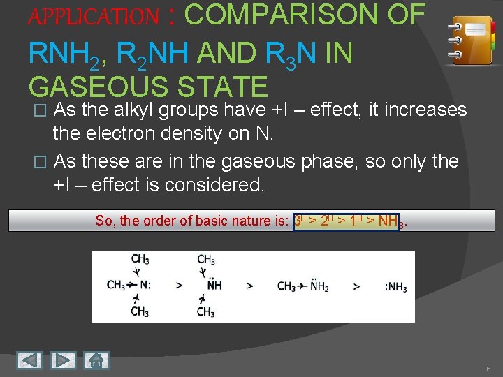 APPLICATION : COMPARISON OF RNH 2, R 2 NH AND R 3 N IN