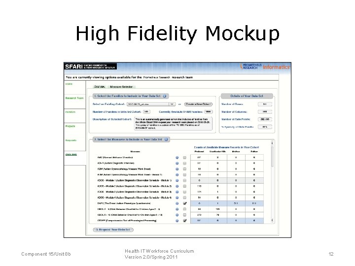 High Fidelity Mockup Component 15/Unit 8 b Health IT Workforce Curriculum Version 2. 0/Spring