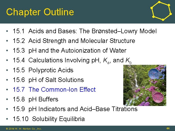 Chapter Outline • 15. 1 Acids and Bases: The BrØnsted–Lowry Model • 15. 2