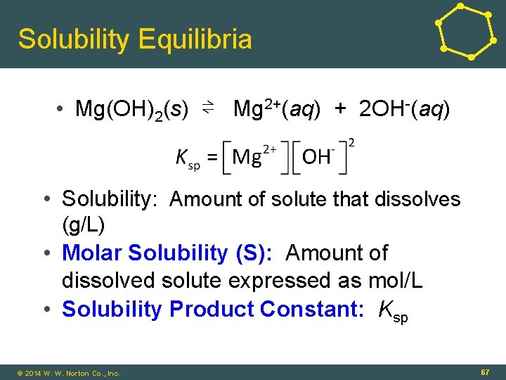 Solubility Equilibria • Mg(OH)2(s) ⇌ Mg 2+(aq) + 2 OH-(aq) • Solubility: Amount of