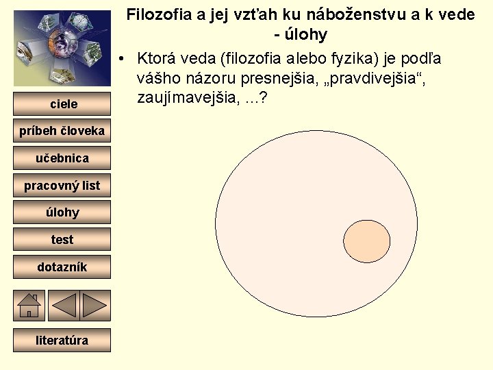 ciele príbeh človeka učebnica pracovný list úlohy test dotazník literatúra Filozofia a jej vzťah