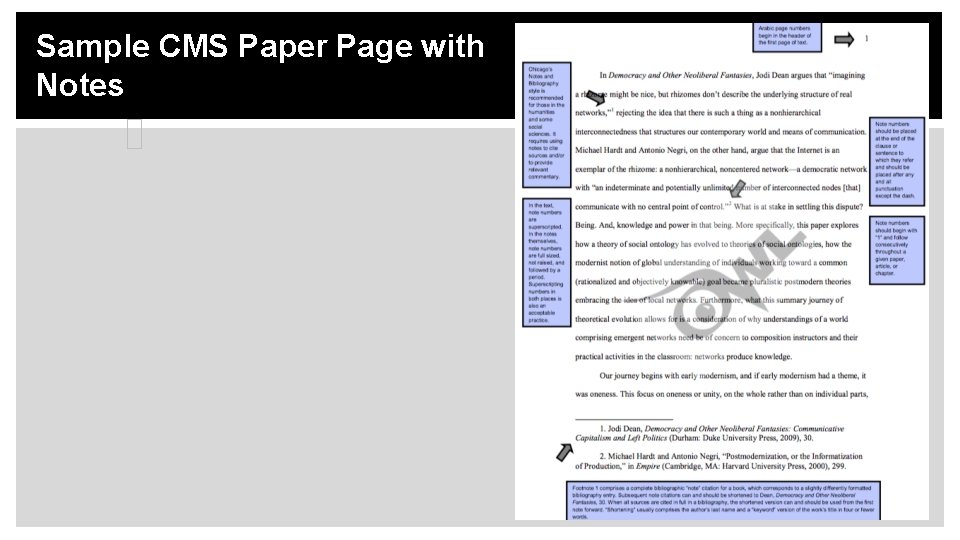 Sample CMS Paper Page with Notes 