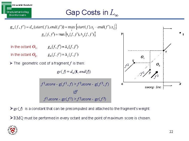 Universität Bielefeld Graduiertenkolleg Bioinformatik Gap Costs in L∞ In the octant O 1, In