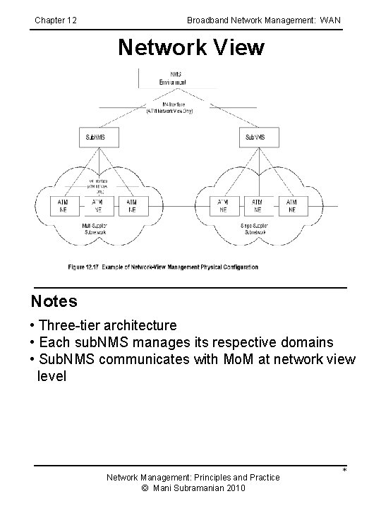 Chapter 12 Broadband Network Management: WAN Network View Notes • Three-tier architecture • Each