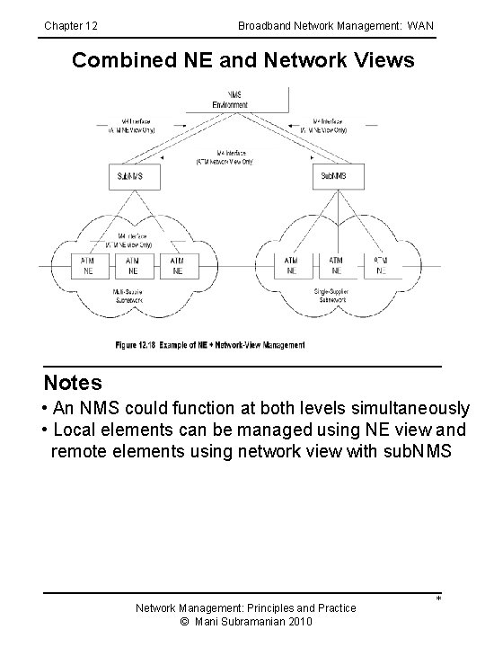 Chapter 12 Broadband Network Management: WAN Combined NE and Network Views Notes • An