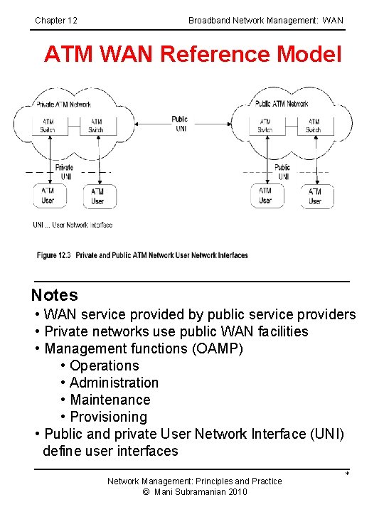 Chapter 12 Broadband Network Management: WAN ATM WAN Reference Model Notes • WAN service