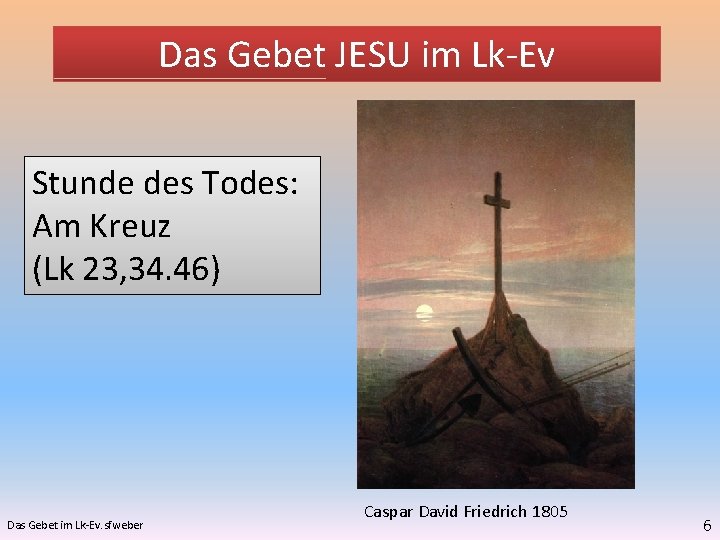 Das Gebet JESU im Lk-Ev Stunde des Todes: Am Kreuz (Lk 23, 34. 46)