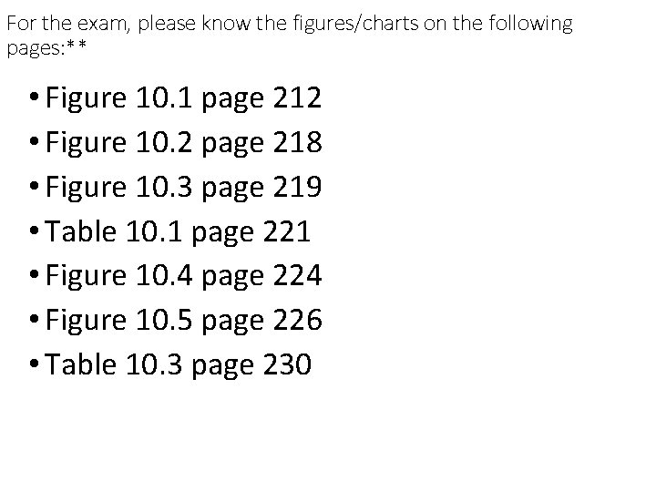 For the exam, please know the figures/charts on the following pages: ** • Figure For the exam, please know the figures/charts on the following pages: ** • Figure