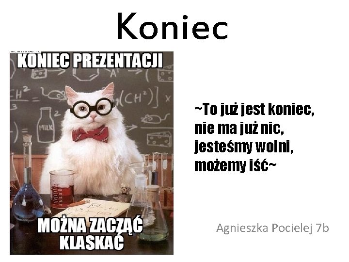 Koniec ~To już jest koniec, nie ma już nic, jesteśmy wolni, możemy iść~ Agnieszka