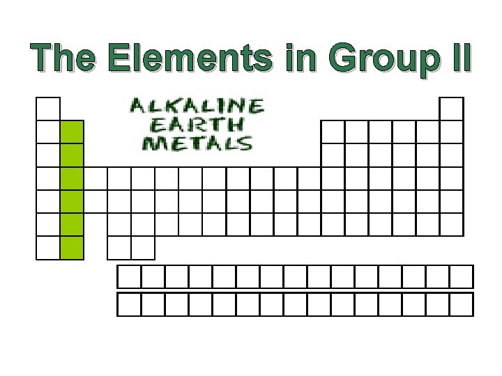 The Elements in Group II  The Elements in Group II