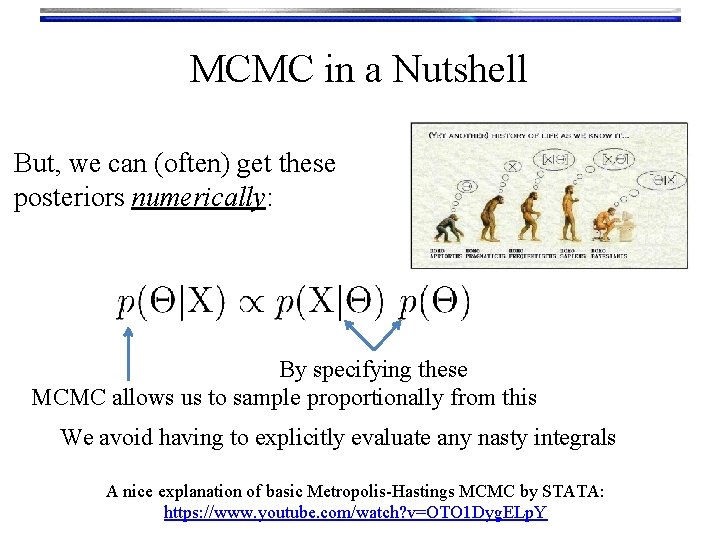 MCMC in a Nutshell But, we can (often) get these posteriors numerically: By specifying